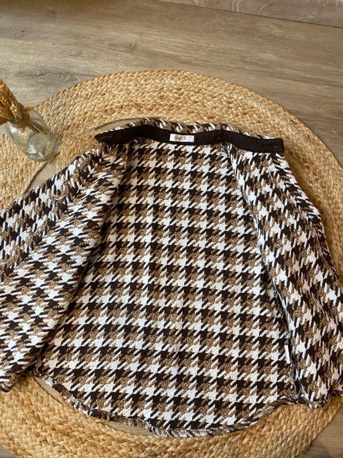 Veste motif pied de coq marron et blanc Yoyo S taille 10 ans - photo numéro 5