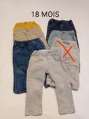 Lot 6 pantalons garçon 18 mois marques diverses