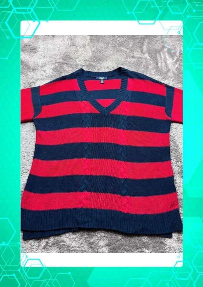 👕 Pull col V Chaps  Rouge Taille L 👕 - photo numéro 6