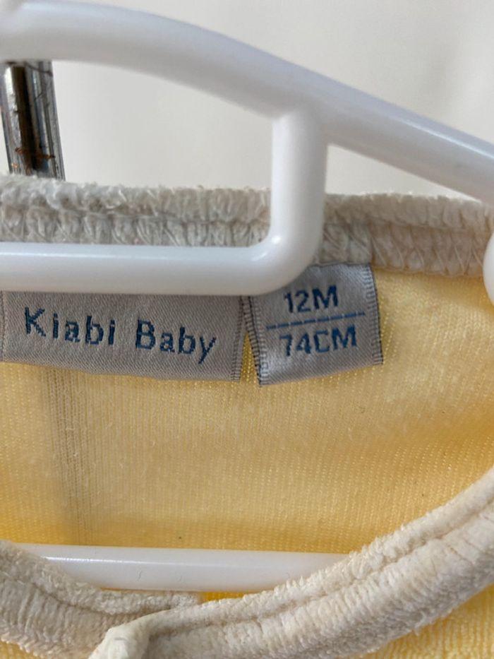 Pyjama grenouillere dors-bien jaune Kiabi Baby 12 mois 74 cm velours tbe - photo numéro 4