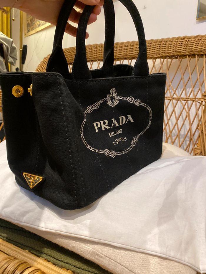 Sac à main Prada noir en tissu et dust bag - photo numéro 16