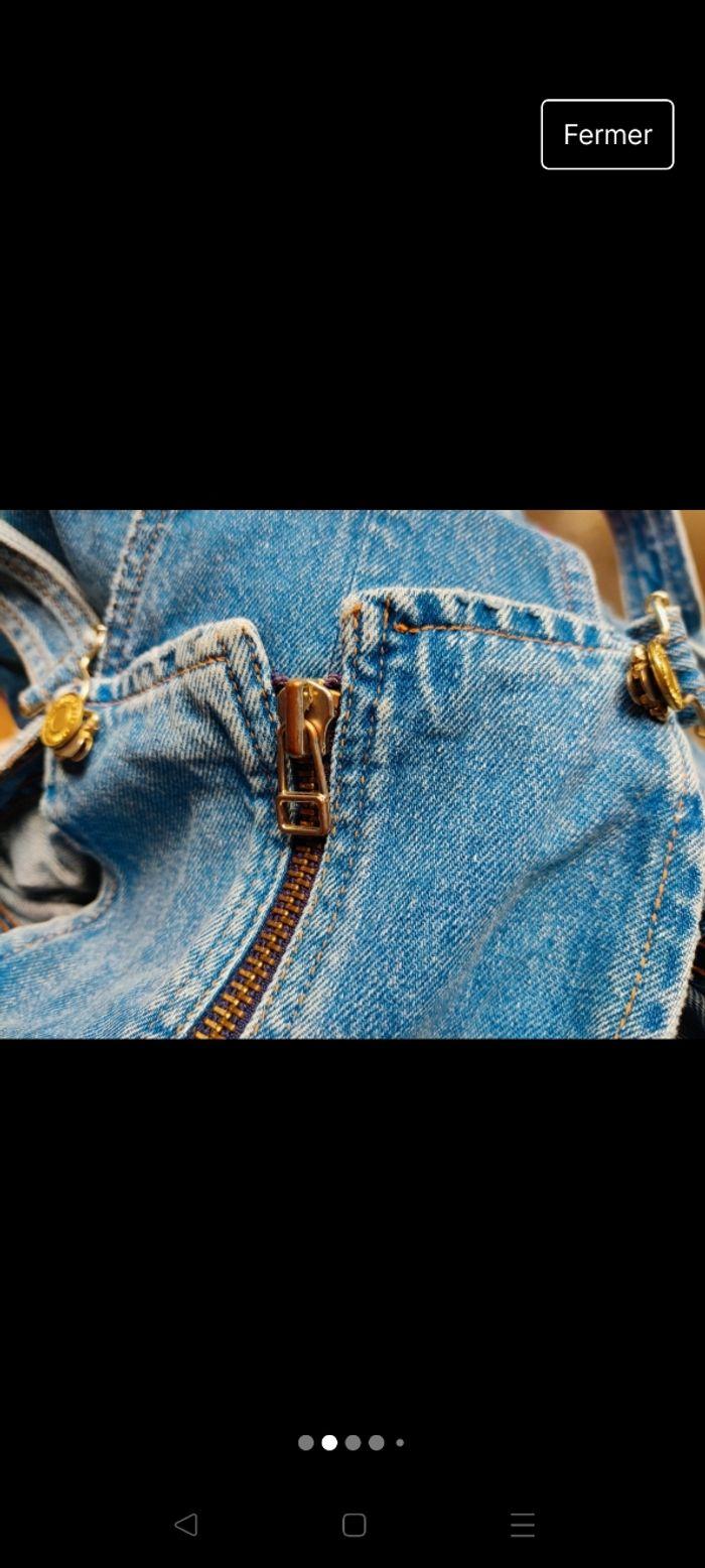 Salopette robe fermeture éclair jean Stradivarius taille 32 original denim - photo numéro 2