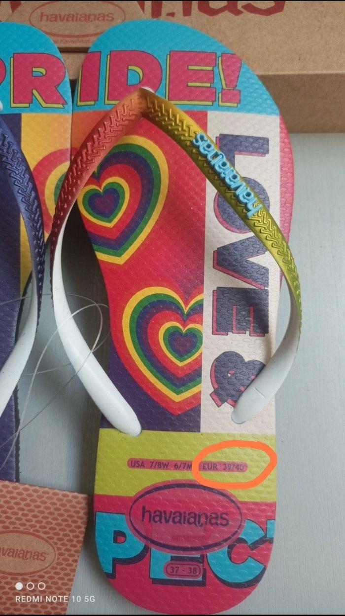 Tongs Havaianas rainbow neuves 39/40 - photo numéro 3