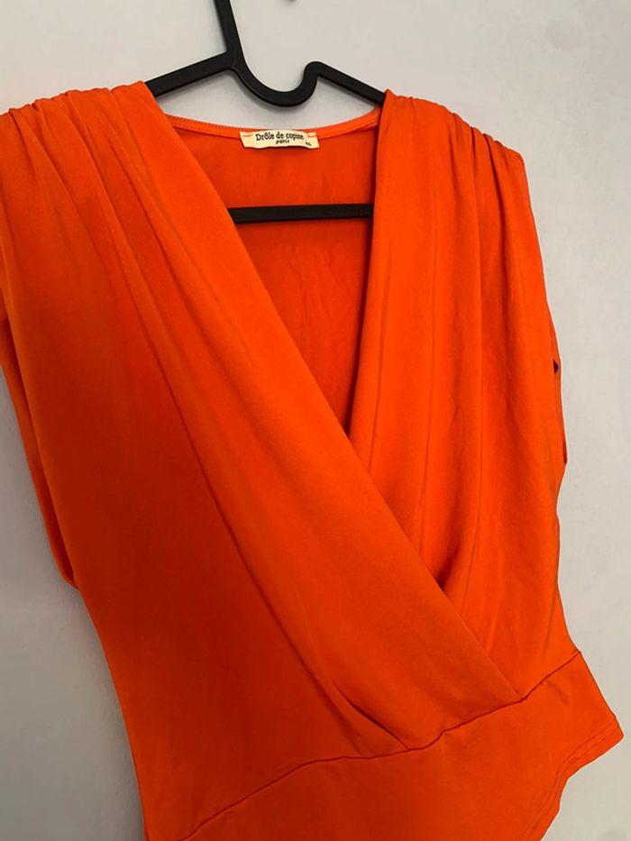 Body cache coeur neuf rouge orange Drôle de copine taille M/L - photo numéro 2