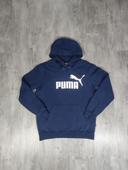 Sweat à Capuche Puma Bleu Marine Logo Floqué Blanc Taille S Homme