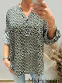 Belle blouse grande taille curvy marine à motif T50/52 B5