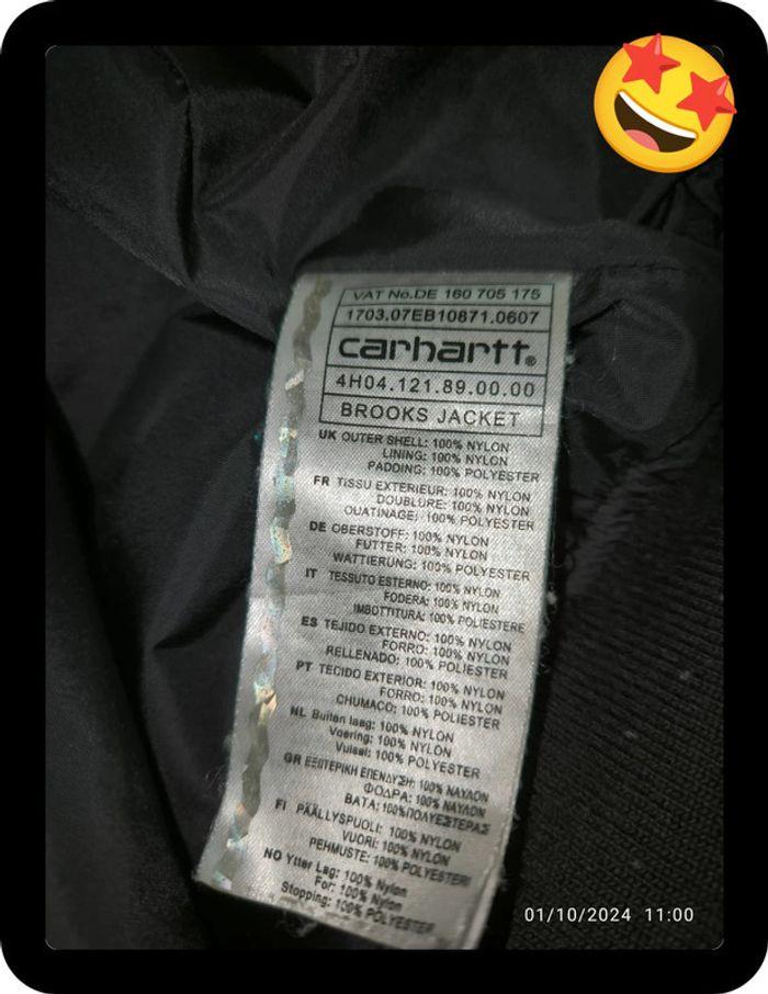 Blouson noir Carhartt  Brooks jacket taille s - photo numéro 6