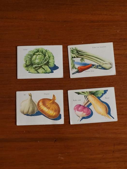 4 bon points d'école - légumes - vintage - photo numéro 1