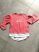 * T-shirt manches longues bouffantes rose T8A Kiabi