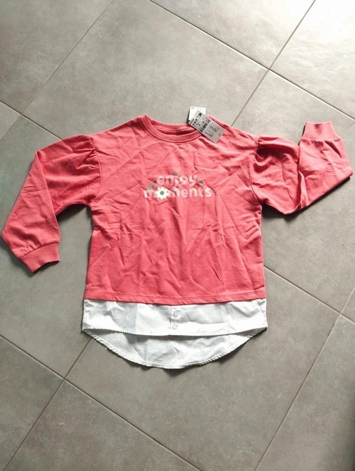 * T-shirt manches longues bouffantes rose T8A Kiabi - photo numéro 1