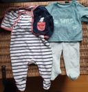 Lot 2 pyjamas velours 2 pièces 6 mois