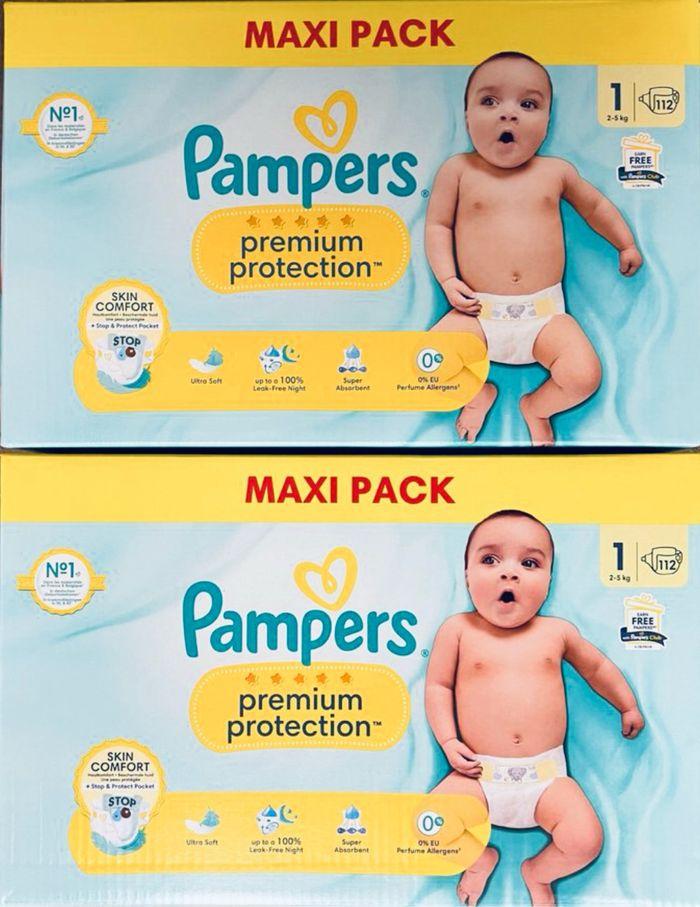 2 paquets de couches Pampers taille 1