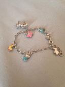 Bracelet breloques animaux et boucles d'oreille papillon