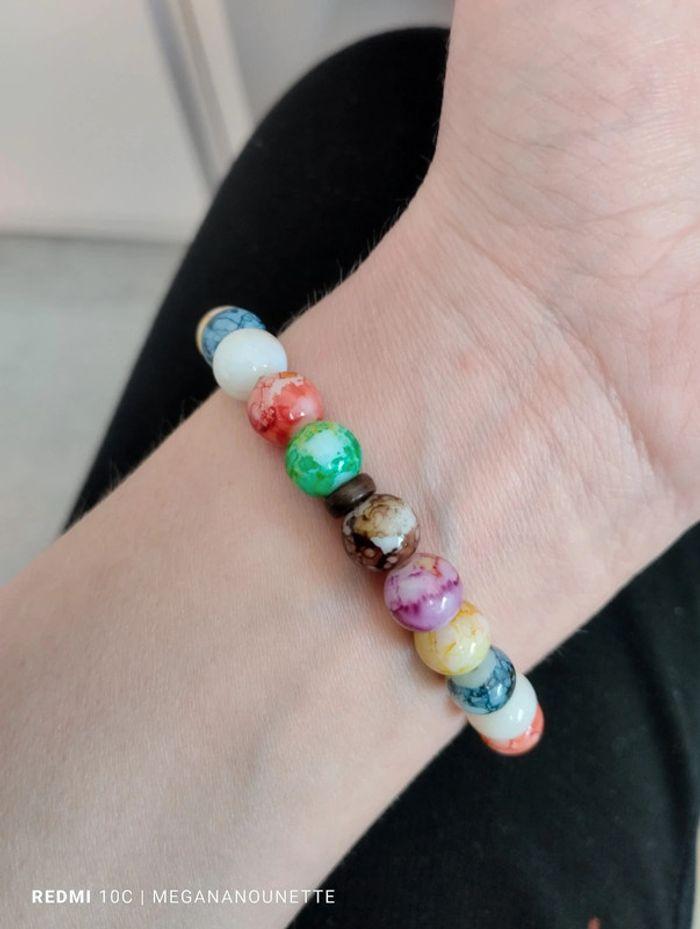 🦋 Bracelet perle de culture coloré fait main - photo numéro 4