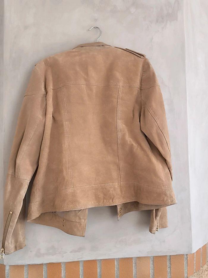 🤎 Veste croûte de cuir beige Mango 38/40 🤎 - photo numéro 3