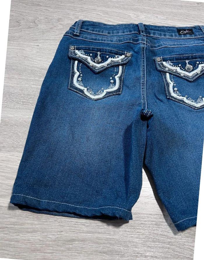 🩳 Short vintage brodé en jean Earl Jean Bleu Taille XS 🩳 - photo numéro 10