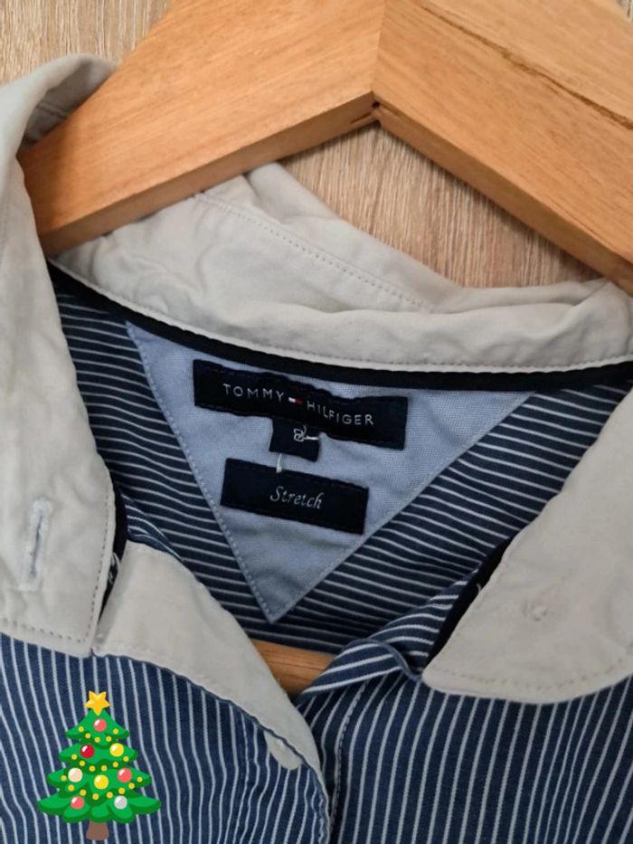 Chemise tommy hilfiger S stretch rayé bleu et blanc - photo numéro 2