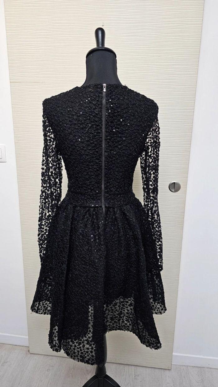 Robe noire sequins broderies plissée Maje - photo numéro 7