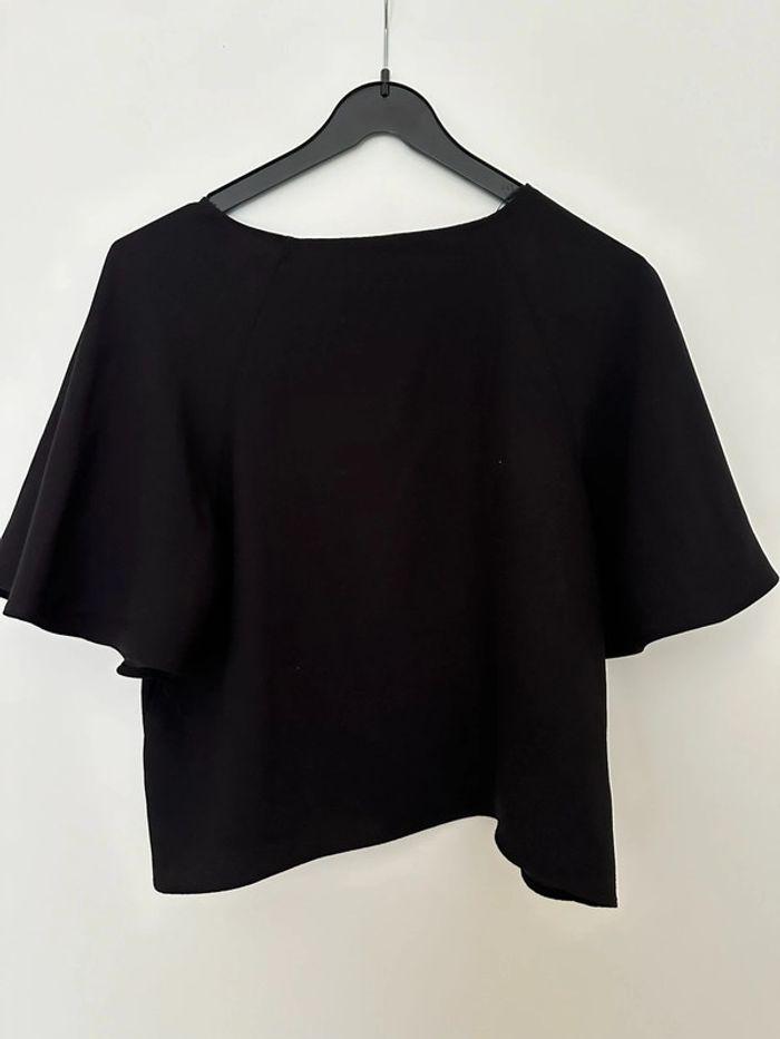 Blouse noir manches courtes Zara Taille L - photo numéro 4