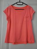 T-shirt orange fluo Camaïeu T38