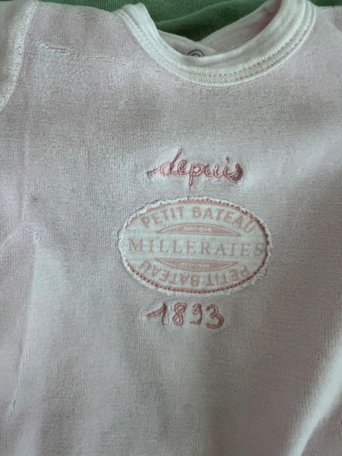 Pyjama / grenouillère Petit Bateau rose taille naissance - photo numéro 4