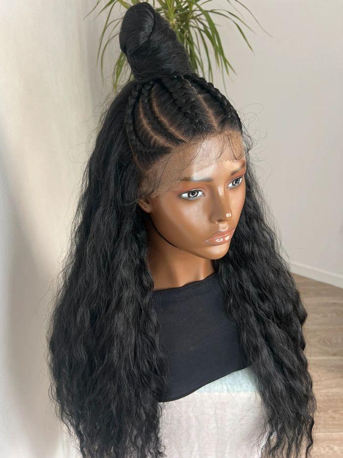 Perruque ondulée classe lace front avec des tresses - photo numéro 11