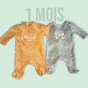 Pyjama velours bébé 1 mois