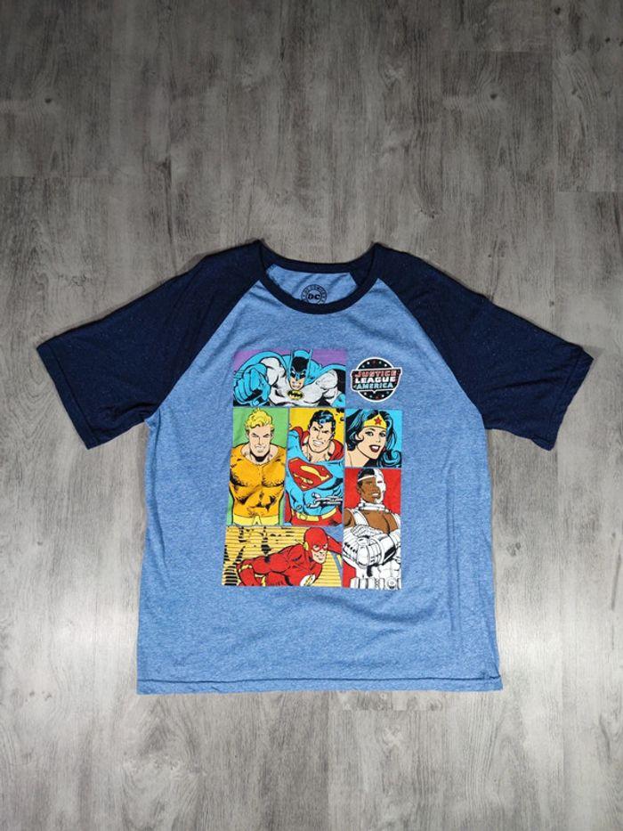 T-shirt Justice League Of America Licence DC Comics Vintage Bleu Taille 2XL Homme - photo numéro 1