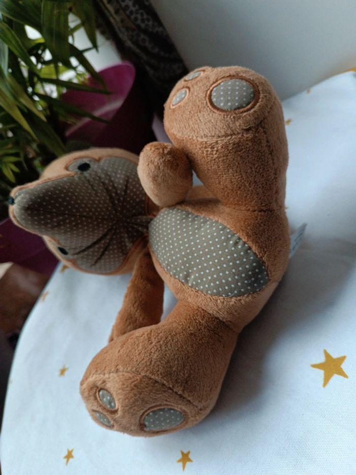 Peluche plush renardeau renard bi matière tissu Brown marron fl augusta fox - photo numéro 6