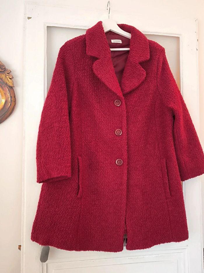 🤎 Manteau caban Damart bouclette vintage Bordeaux rosé 36/38 🤎 - photo numéro 2