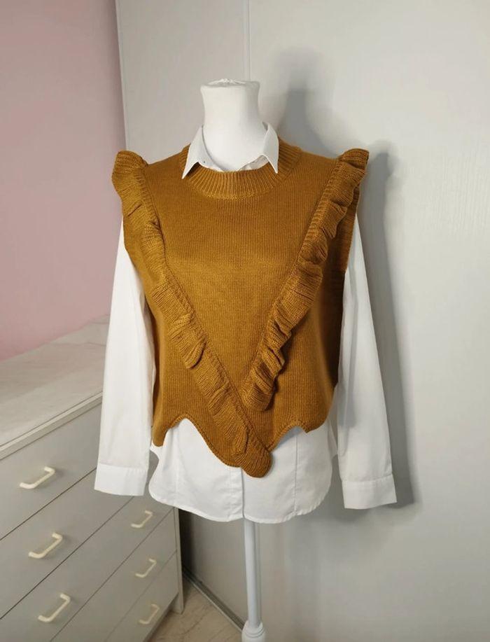 Pull léger marron sans manches femme taille 38/40 , M/ L 💛 - photo numéro 1