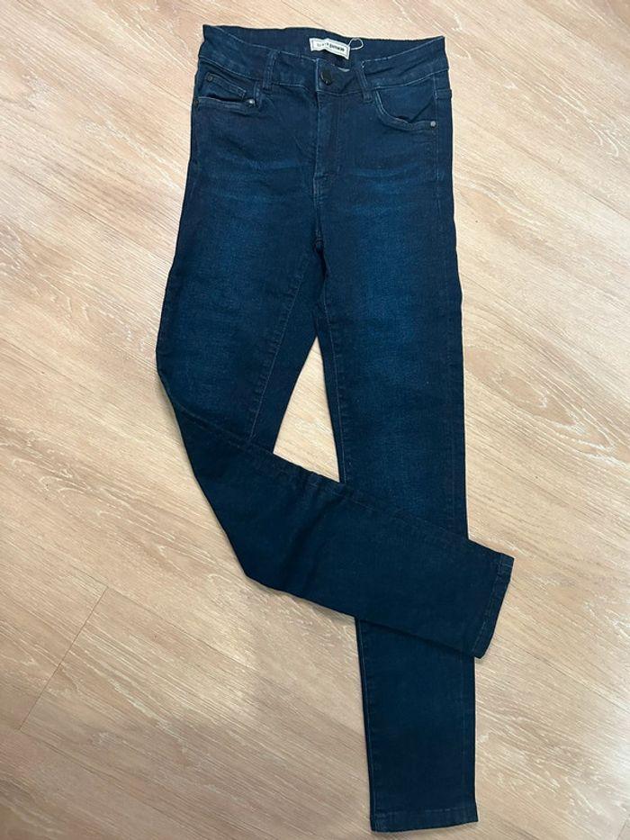 Pantalon skinny taille haute bleu marine - photo numéro 1