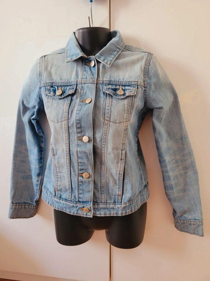 Veste jeans bleu délavé taille XS 34 - photo numéro 3