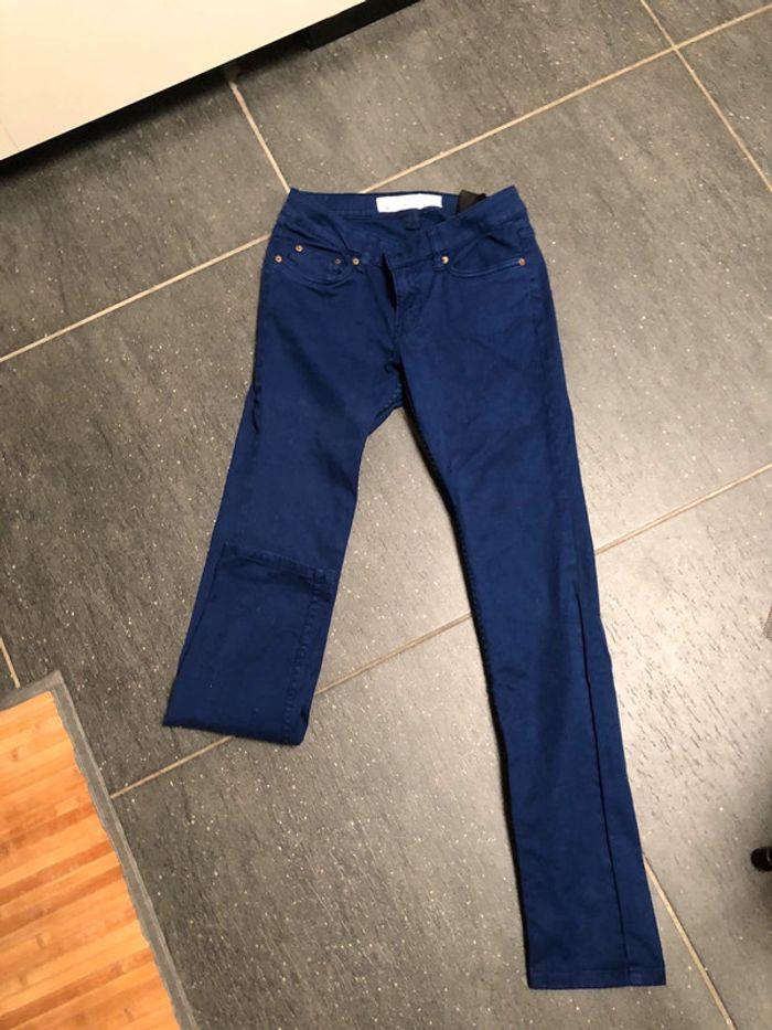 Jean droit bleu H&M 38 - photo numéro 2