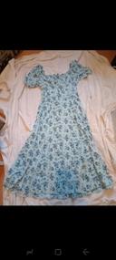 Robe bleu fleur style Bridgerton