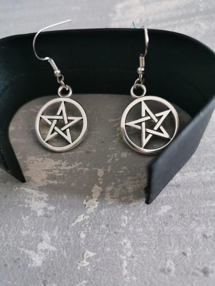 Boucles d'oreilles spirituel pentagramme - photo numéro 2