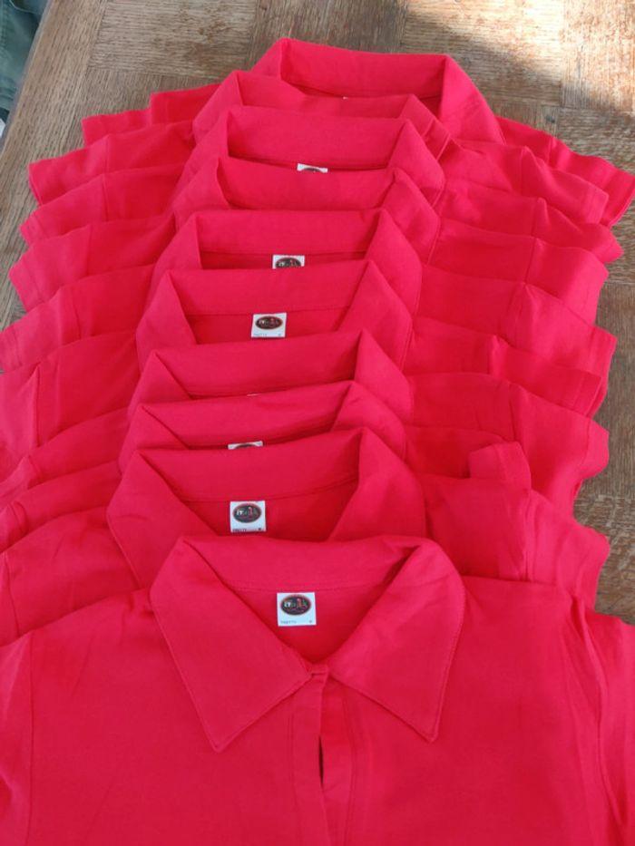 Lot de 10 polos  femme neufs rouges - photo numéro 1