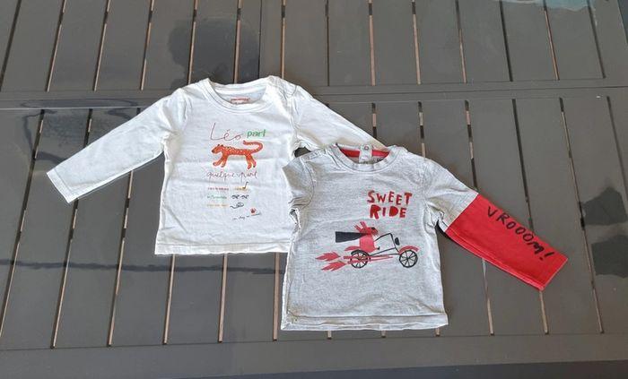 Lot de 2 t-shirts 18 mois manche longues - photo numéro 1