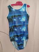 Justaucorps maillot gym  motif papillon dos nu