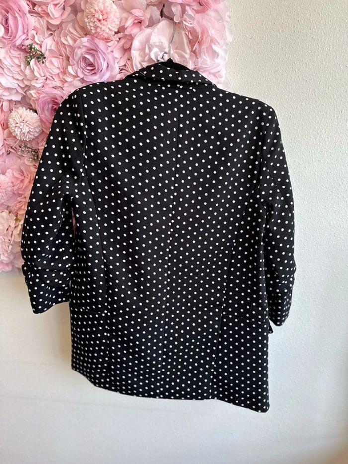 Blazer noir à pois blancs, taille 34 - photo numéro 4