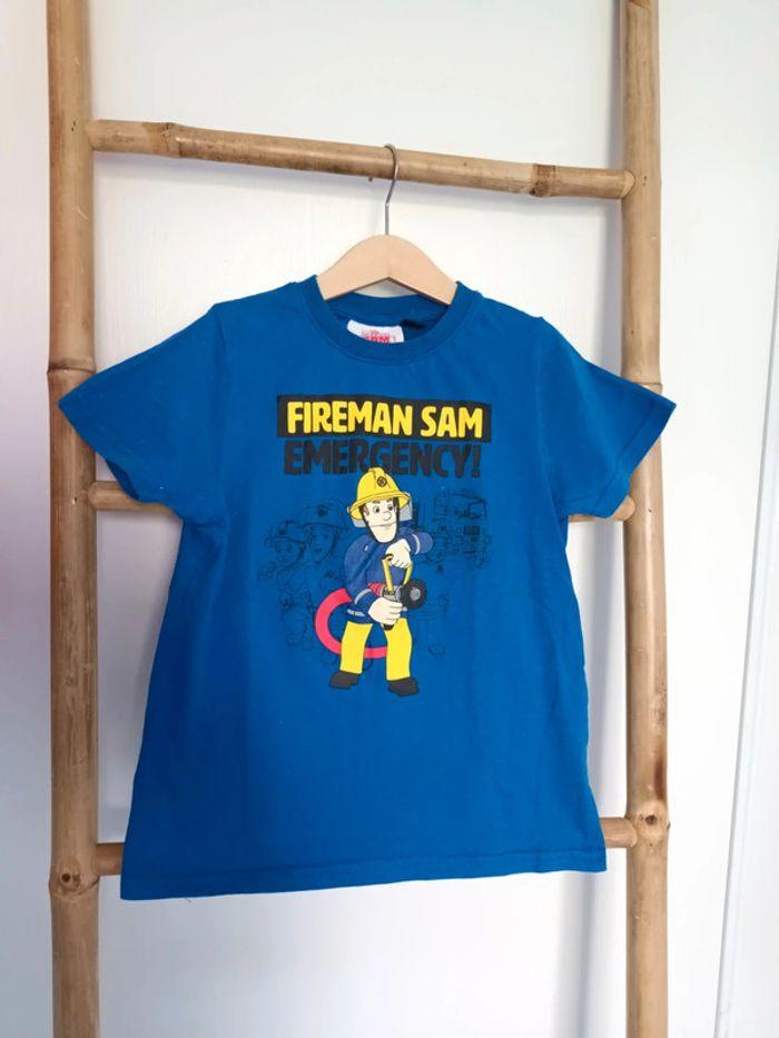 T-shirt bleu Sam Le Pompier 6 / 8 ans - 122 / 128 cm - photo numéro 1