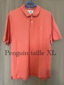 Polo à manches courtes orange corail coupe Classic fit neuf penguin taille XL