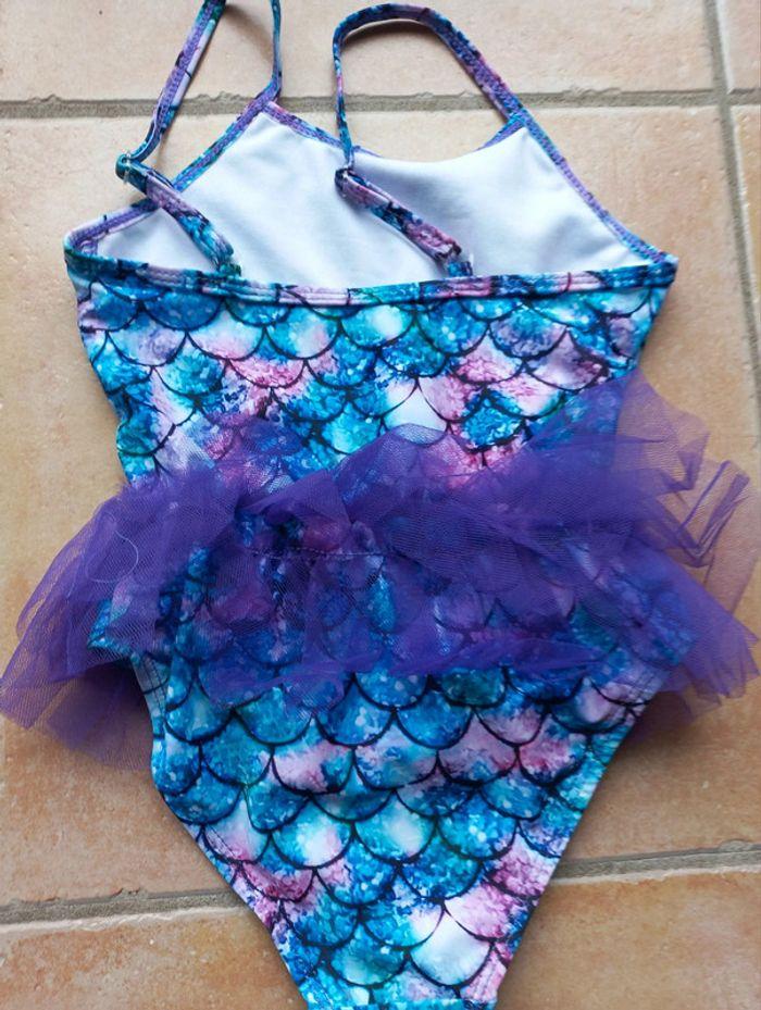 Maillot de bain 1 pièce enfant fille tutu violet 4 ans princesse - photo numéro 2