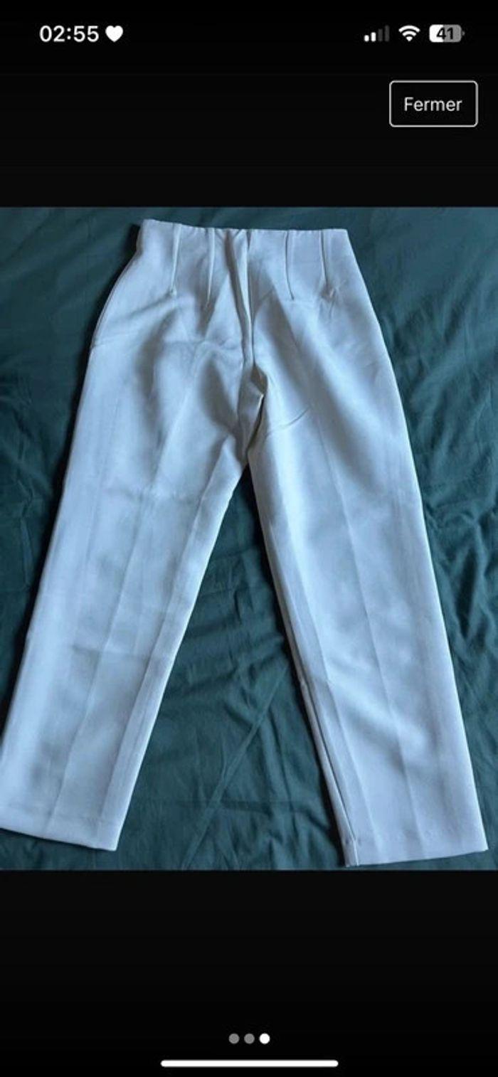 Pantalon de tailleur blanc shein taille S - photo numéro 3