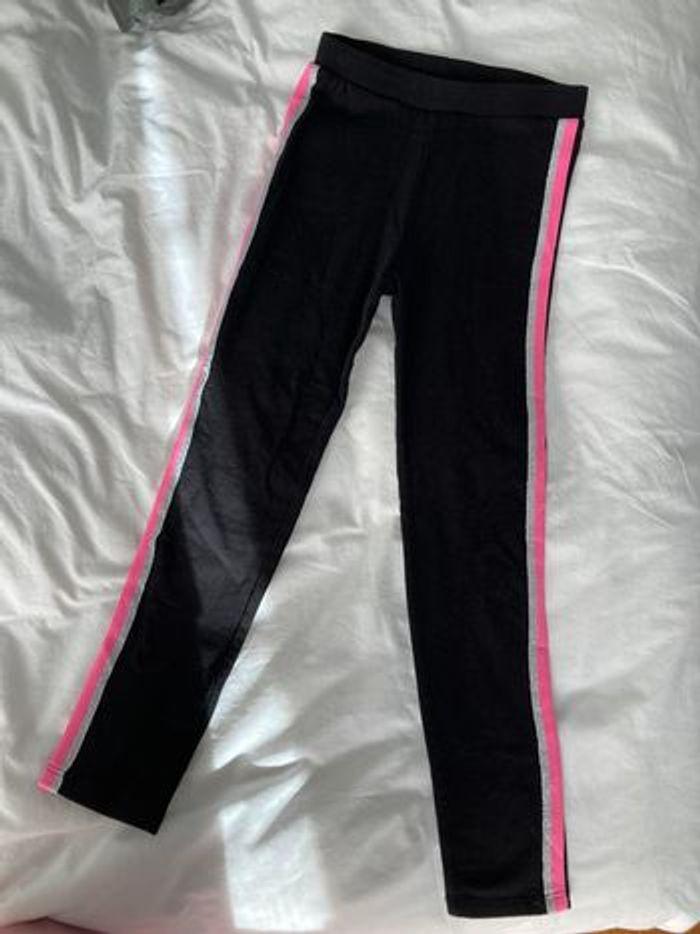 H&M legging noir rose et argenté 7 ans 128 cm - photo numéro 1