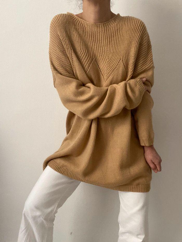 🌺 Oversized pull et/ou robe beige camel - photo numéro 2