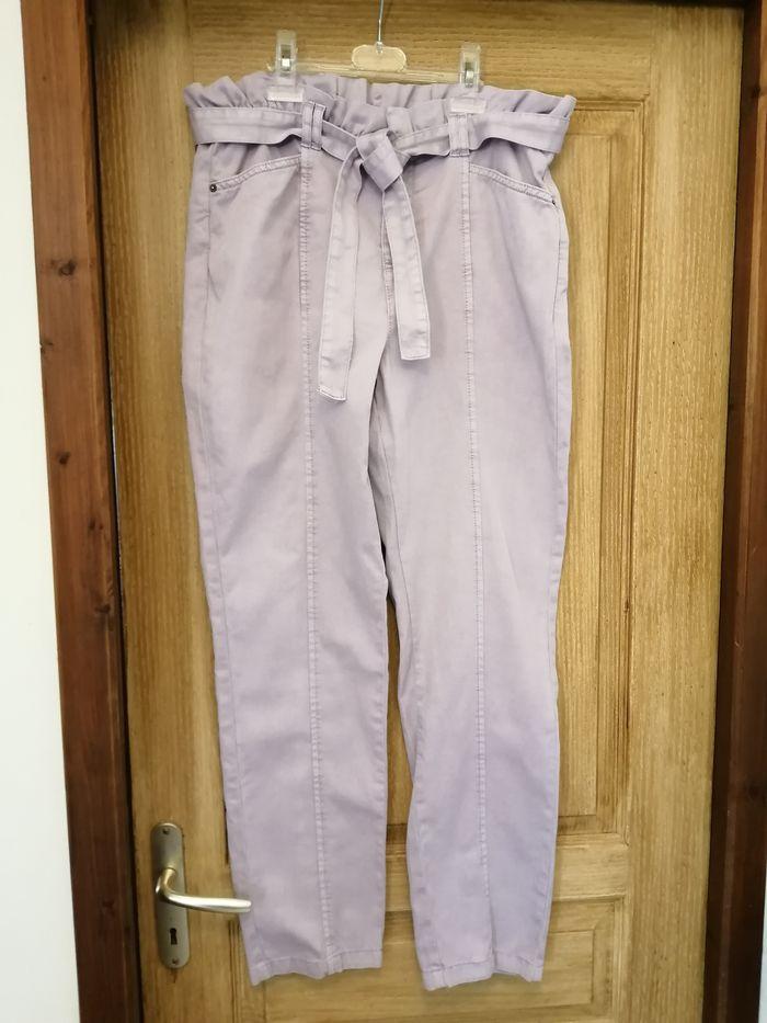 Pantalon paper bag mauve - photo numéro 2