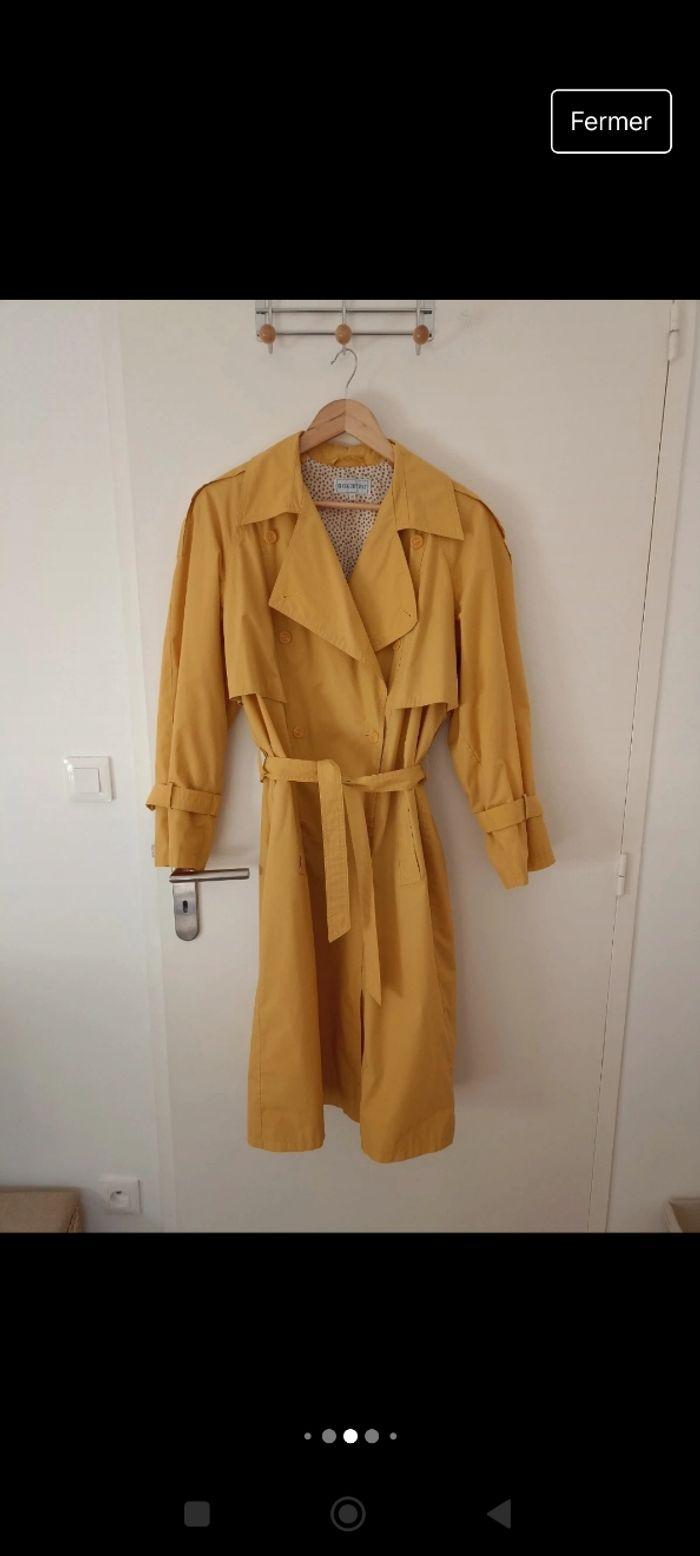 Trench jaune vintage taille 38 - photo numéro 2