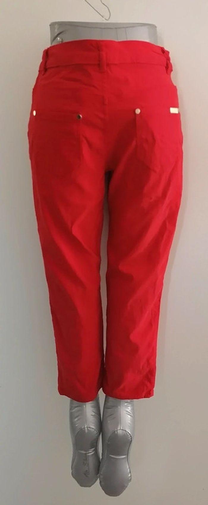 Panta-court rouge doré jean stretch Taille M Cherry Berry - photo numéro 6