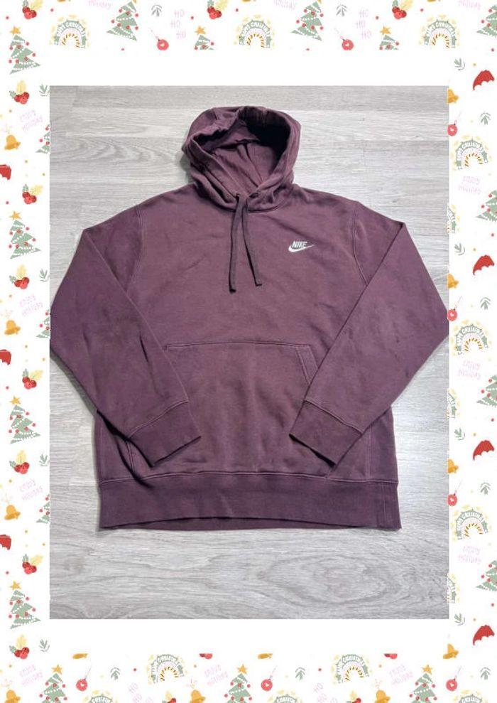 👕 Sweat à capuche Nike logo brodé Marron Taille S 👕 - photo numéro 1